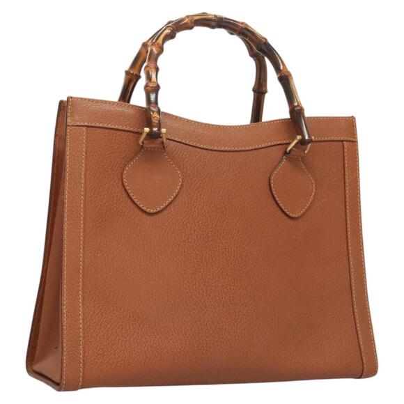 GUCCI Bamboo Hand Bag Leather Brown Gold 002 2853 0200 0 - Picture 1 of 16